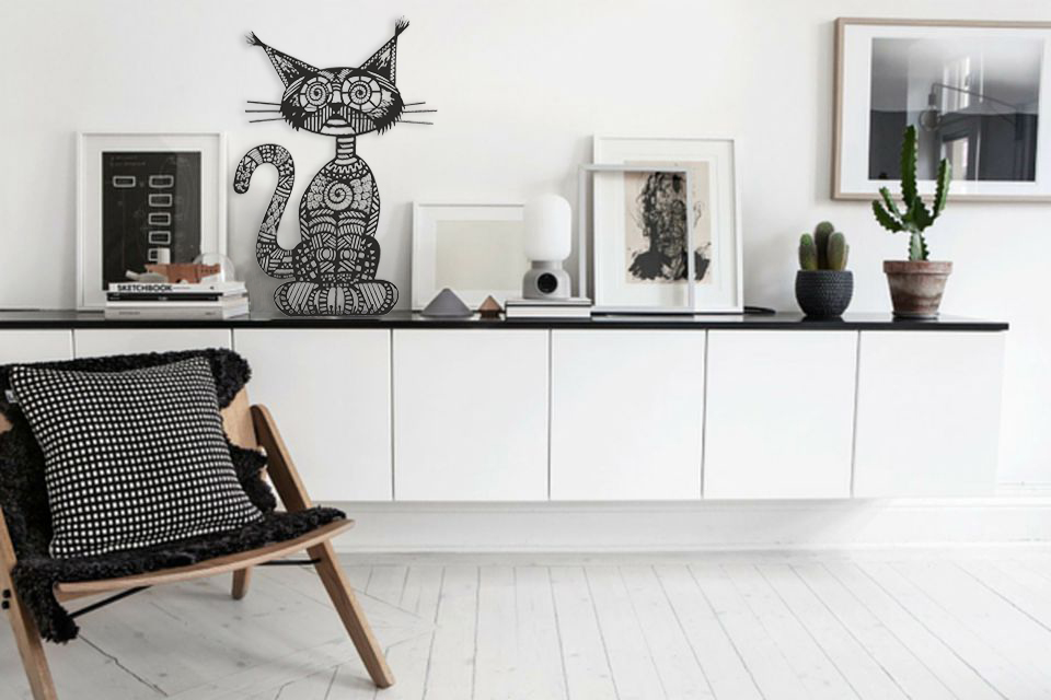 Decoratiune perete Pisica casa si gradina - Casa si gradina
